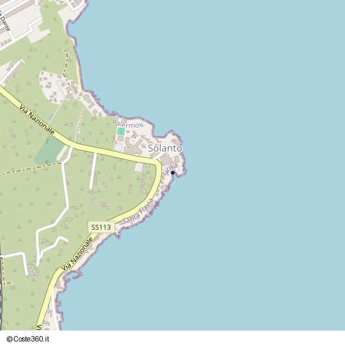 Posizione della spiaggia Spiaggia nei pressi di Via Nazionale, Santa Flavia, 90017