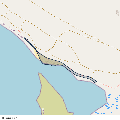 Posizione della spiaggia Spiaggia nei pressi di Via Salvador Allende, Salve