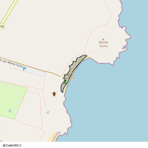 Posizione della spiaggia Spiaggia nei pressi di Str. per Monte Turno, Castiadas, 09040