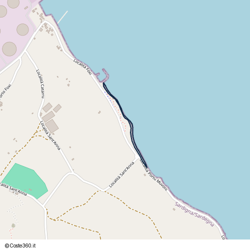 Posizione della spiaggia Spiaggia nei pressi di Località Portu Muvoni, Sarrocu/Sarroch, 09018