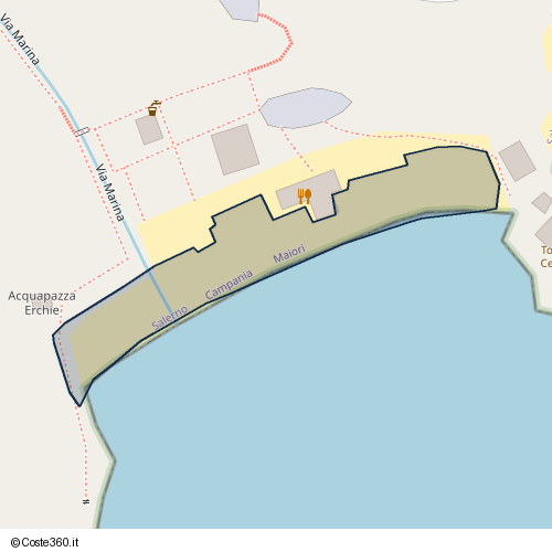 Posizione della spiaggia Spiaggia nei pressi di Maiori, 84019