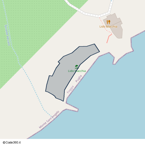 Posizione della spiaggia Spiaggia nei pressi di Via del Banchiere, Monte Sant'Angelo, 71037