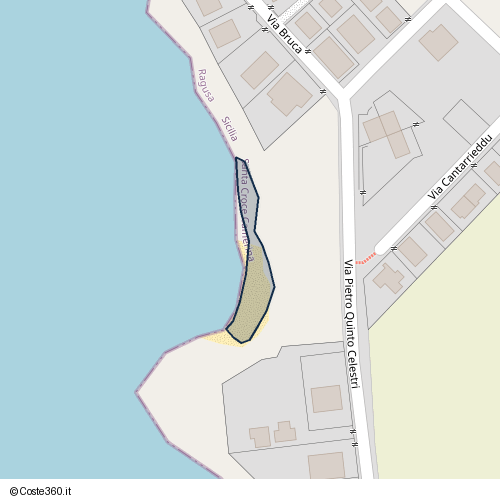 Posizione della spiaggia Spiaggia nei pressi di Via Pietro Quinto Celestri, Santa Croce Camerina, 97017