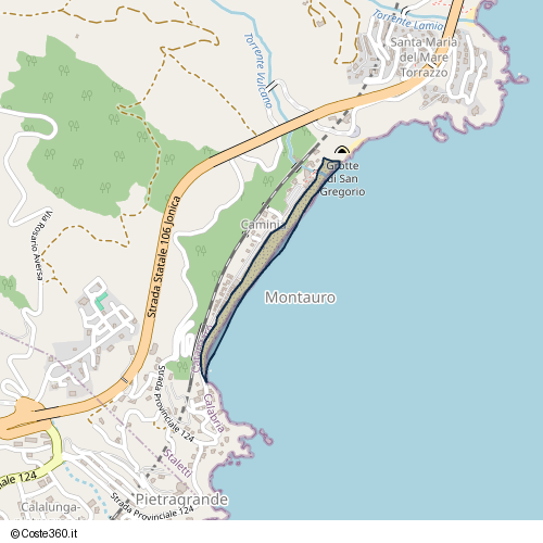 Posizione della spiaggia Spiaggia nei pressi di Via Lungomare, Stalettì, 88071