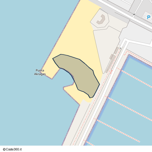 Posizione della spiaggia Spiaggia nei pressi di Lungomare Akragas, Agrigento, 92100