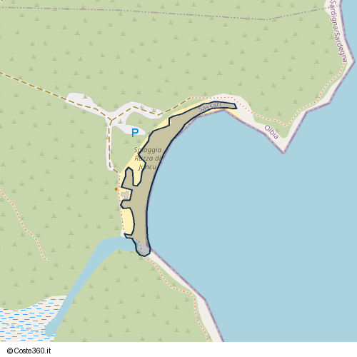 Posizione della spiaggia Spiaggia nei pressi di Base Razza di Juncu, Olbia, 07026