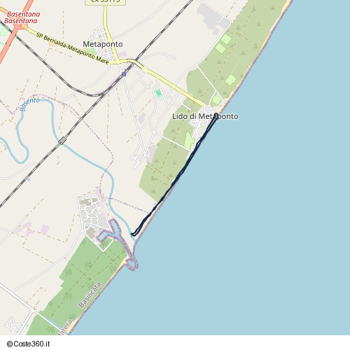 Posizione della spiaggia Spiaggia nei pressi di Viale Magna Grecia, Bernalda, 75012