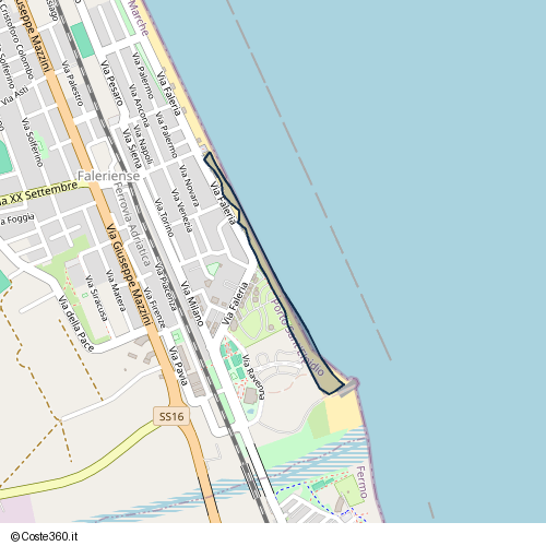Posizione della spiaggia Spiaggia nei pressi di Via Faleria 15, Porto Sant'Elpidio, 63821