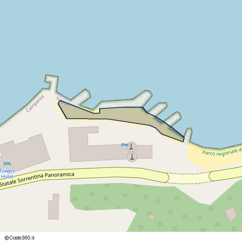 Posizione della spiaggia Spiaggia nei pressi di Strada Statale Sorrentina Panoramica, Castellammare di Stabia, 80053