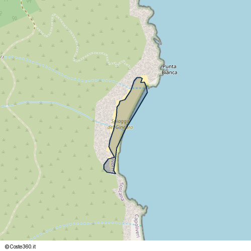 Posizione della spiaggia Spiaggia nei pressi di Capoliveri