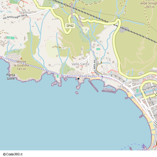 Posizione della spiaggia Spiaggia nei pressi di Pista Ciclopedonale Maremonti, Bonassola, 19015