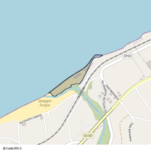 Posizione della spiaggia Spiaggia nei pressi di Balestrate, 90041