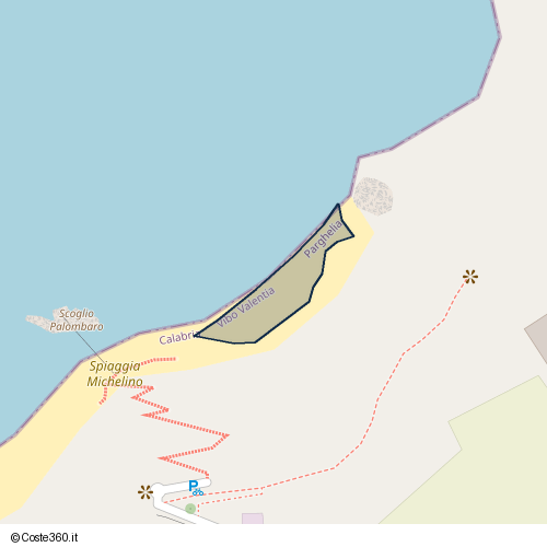Posizione della spiaggia Spiaggia nei pressi di Località Michelino, Parghelia, 89862