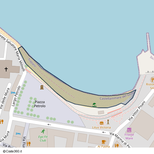 Posizione della spiaggia Spiaggia nei pressi di Castellammare del Golfo, 91014