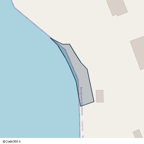 Posizione della spiaggia Spiaggia nei pressi di Vecchia Aurelia, Rosignano Marittimo, 57015
