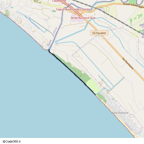 Posizione della spiaggia Spiaggia nei pressi di SP272, Sessa Aurunca