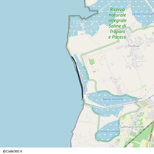 Posizione della spiaggia Spiaggia nei pressi di Via Marettimo, Paceco, 91027
