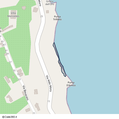 Posizione della spiaggia Spiaggia nei pressi di Via Aldo Moro, Milazzo, 98057