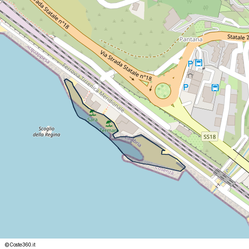 Posizione della spiaggia Spiaggia nei pressi di Macchia, Acquappesa