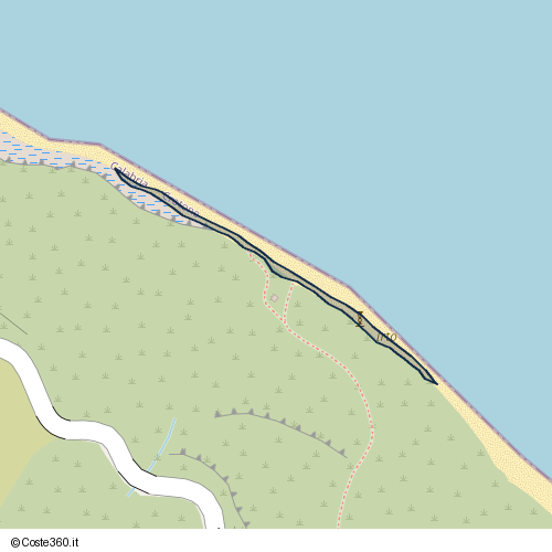 Posizione della spiaggia Spiaggia nei pressi di Via Capocolonna, Crotone