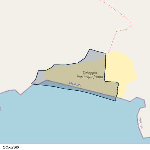 Posizione della spiaggia Spiaggia nei pressi di SS18, Maratea