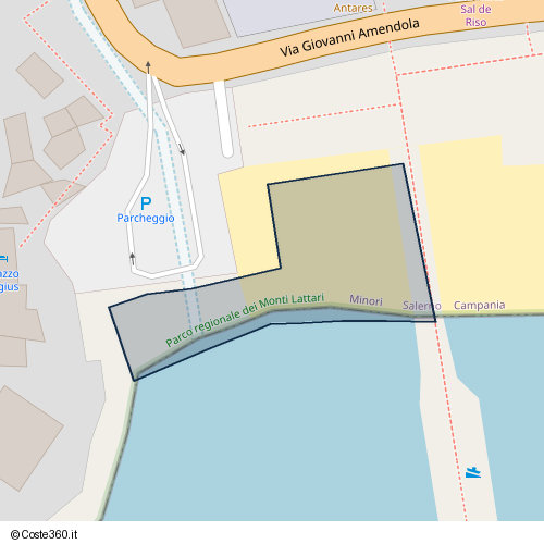 Posizione della spiaggia Spiaggia nei pressi di Via Giovanni Amendola, Minori, 84011