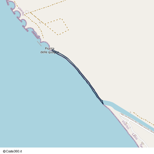 Posizione della spiaggia Spiaggia nei pressi di Tarquinia