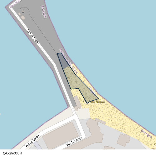 Posizione della spiaggia Spiaggia nei pressi di Via al Molo, Bisceglie, 76011