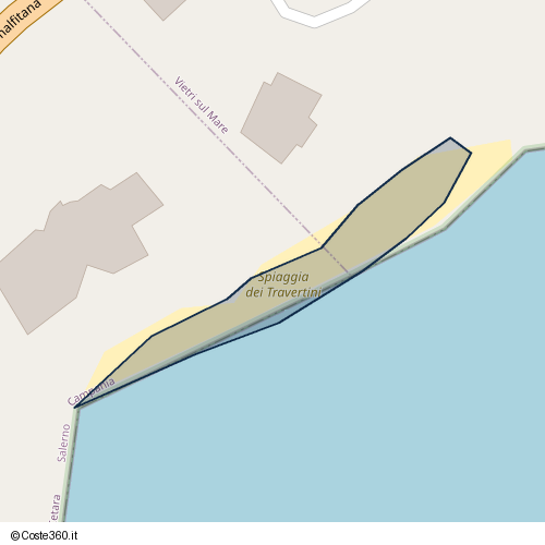 Posizione della spiaggia Spiaggia nei pressi di Strada Statale Amalfitana, Cetara, 84019