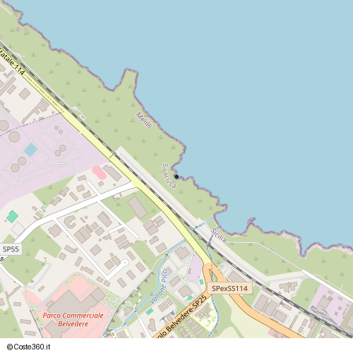 Posizione della spiaggia Spiaggia nei pressi di Strada provinciale Siracusa-Priolo-Montedison, Melilli, 96010