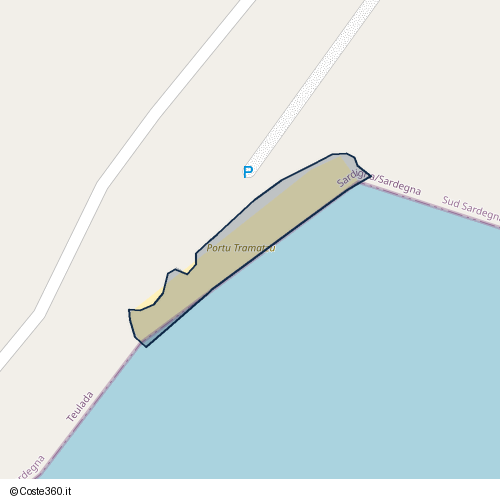 Posizione della spiaggia Spiaggia nei pressi di Teulada, 09019