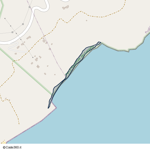 Posizione della spiaggia Spiaggia nei pressi di SS89, Mattinata