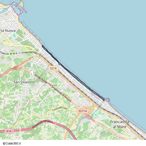 Posizione della spiaggia Spiaggia nei pressi di Ciclo-Pedonale beach front, Francavilla al Mare, 66023