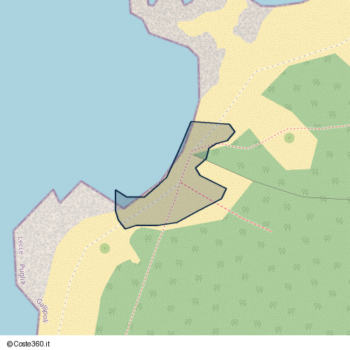 Posizione della spiaggia Spiaggia nei pressi di Gallipoli, 73014