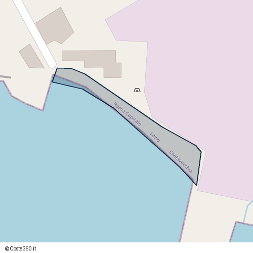 Posizione della spiaggia Spiaggia nei pressi di Via Borgo Odescalchi, Borgo Odescalchi, Civitavecchia, 00053