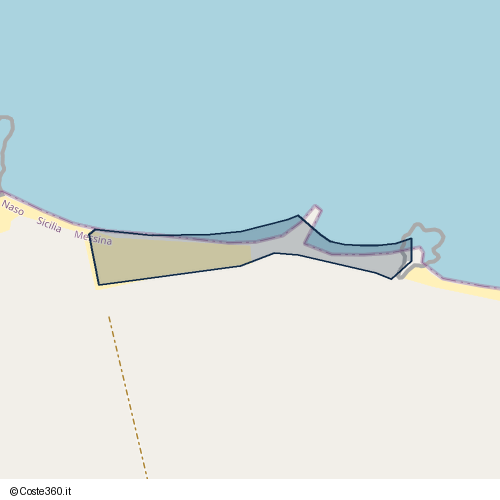Posizione della spiaggia Spiaggia nei pressi di Brolo, 98061