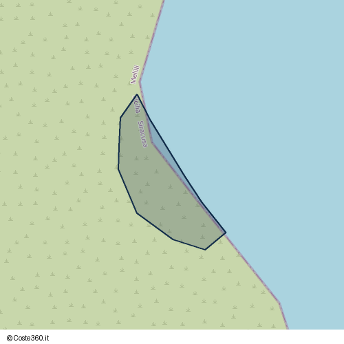 Posizione della spiaggia Spiaggia nei pressi di Strada provinciale Siracusa-Priolo-Montedison, Melilli, 96010