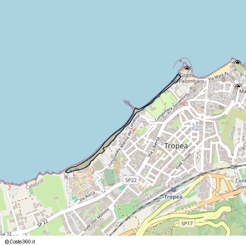 Posizione della spiaggia Spiaggia nei pressi di Tropea, 89861