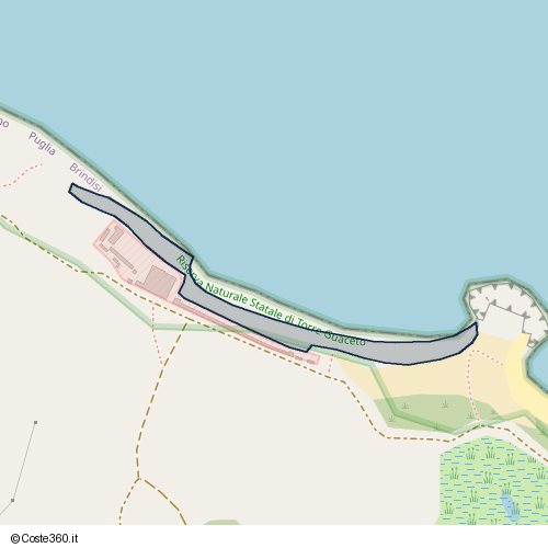 Posizione della spiaggia Spiaggia nei pressi di Strada demaniale Penna Grossa, Carovigno, 72012