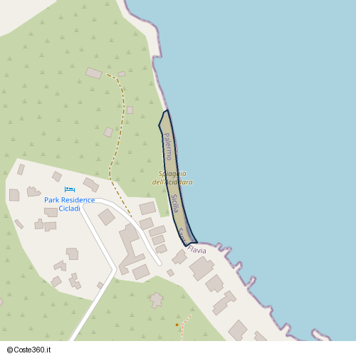 Posizione della spiaggia Spiaggia nei pressi di Via Nazionale, Santa Flavia, 90017