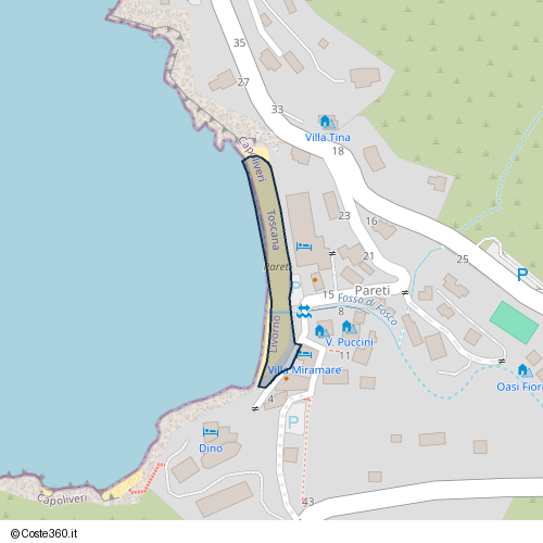 Posizione della spiaggia Spiaggia nei pressi di Strada di Punta Morcone, Capoliveri, 57036