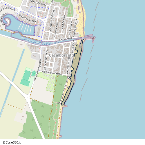 Posizione della spiaggia Spiaggia nei pressi di Via Ciceruacchio 58, Ravenna