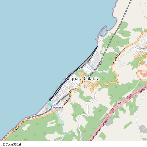 Posizione della spiaggia Spiaggia nei pressi di Viale delle Rimembranze, Bagnara Calabra, 89011