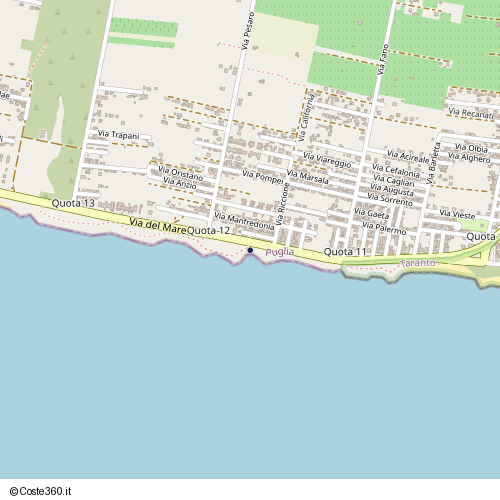 Posizione della spiaggia Spiaggia nei pressi di Via del Mare, Manduria