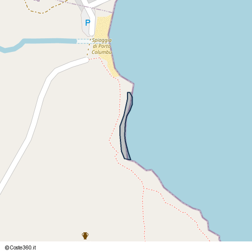 Posizione della spiaggia Spiaggia nei pressi di Pula, 09050