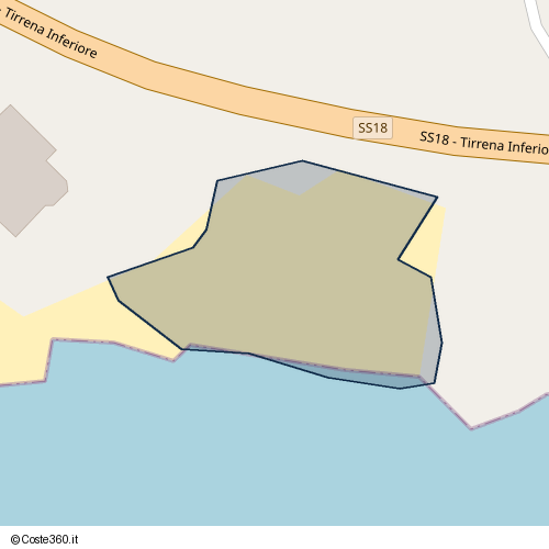 Posizione della spiaggia Spiaggia nei pressi di SS18 - Tirrena Inferiore, Sapri, 84073