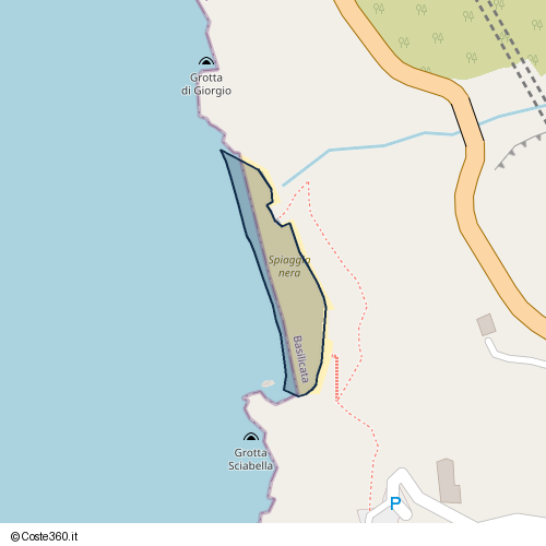 Posizione della spiaggia Spiaggia nei pressi di SS18, Maratea, 85046