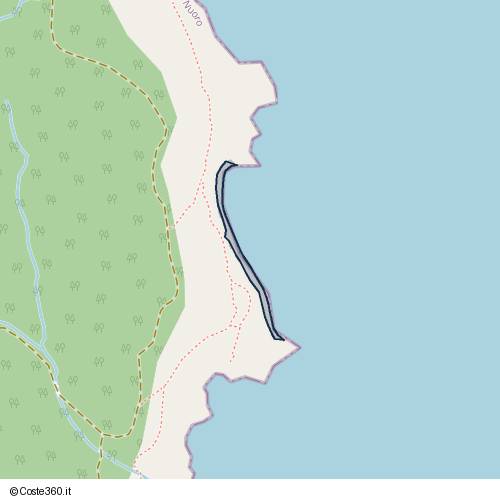 Posizione della spiaggia Spiaggia nei pressi di Thiniscole/Siniscola, 08029