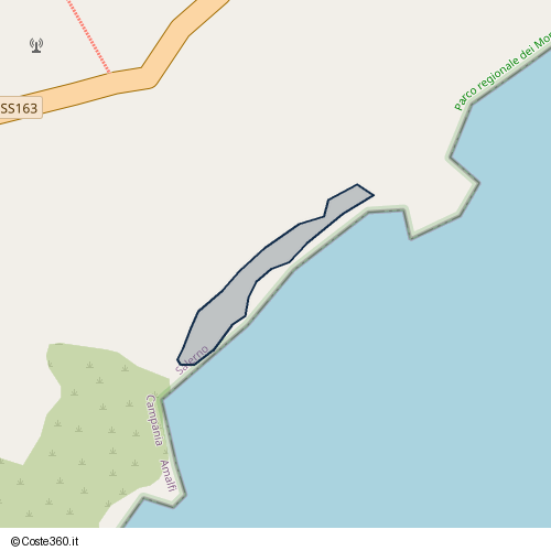 Posizione della spiaggia Spiaggia nei pressi di Strada Statale Amalfitana, Lone, 84011