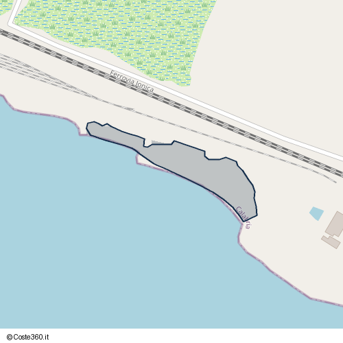 Posizione della spiaggia Spiaggia nei pressi di Strada Statale 106 Jonica, Saline Joniche, 89064